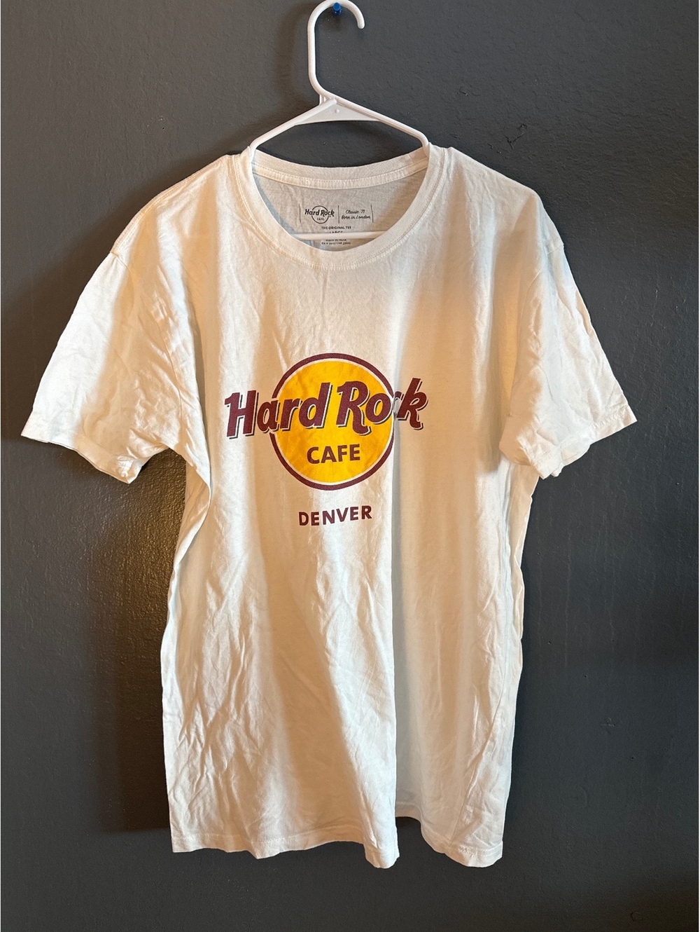 Hard Rock Cafe Denver Classic '71 White Cotton T-Shirt Large